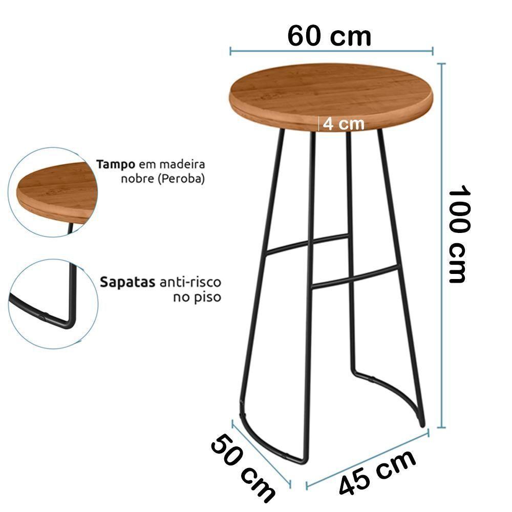 Mesa Bistro Bar Alta Aurum Peroba Preto Cozinha Sala Jantar Dhom Peroba Preto - 7