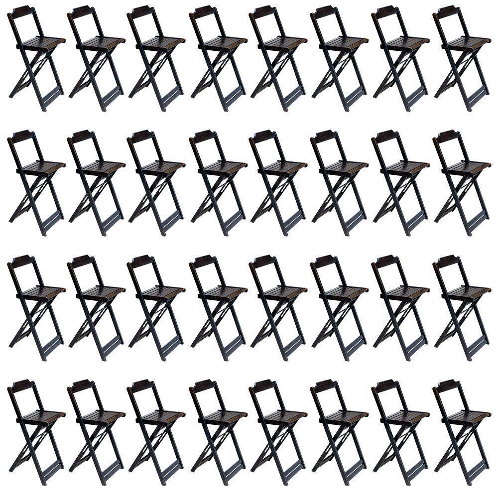 Kit 8 Jogos De Mesa Bistrô De Madeira Com 4 Cadeiras Dobravel Marrom - Marrom - 3