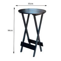 Kit 4 Conjuntos De Mesa Bistrô Dobraveis Em Madeira Padrão Com 2 Banquetas Altas - Preto - Preto - 3