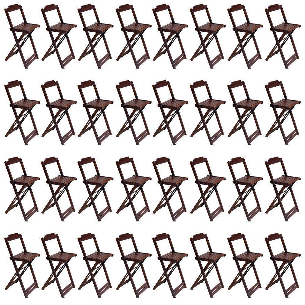 Kit 8 Jogos De Mesa Bistrô De Madeira Com 4 Cadeiras Dobravel Imbuia - Marrom - 4