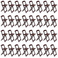 Kit 8 Jogos De Mesa Bistrô De Madeira Com 4 Cadeiras Dobravel Imbuia - Marrom - 4