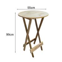 Conjunto De Mesa Bistrô Dobrável Em Madeira Padrão Com 3 Banquetas Altas - Crua - Marrom - 2