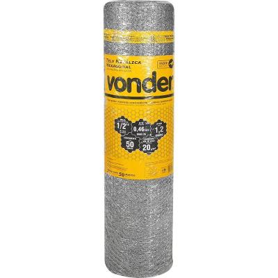 Tela Metálica Viveiro Hex Malha 1/2'' Bwg26 1,2m 50m Vonder