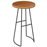 Mesa Bistrô Bar Alta Estrutura Em Aço Ravi D01 Peroba Rosa - 1