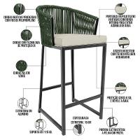 Kit Mesa Bistrô Com 03 Banquetas Área Gourmet D04 Verde - 15