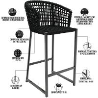 Kit Mesa Bistrô Com 03 Banquetas Área Gourmet D04 Preto - 8