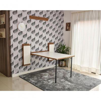 Conjunto Mesa Dobrável Parede C/bancos 1,40m Branco/noronha