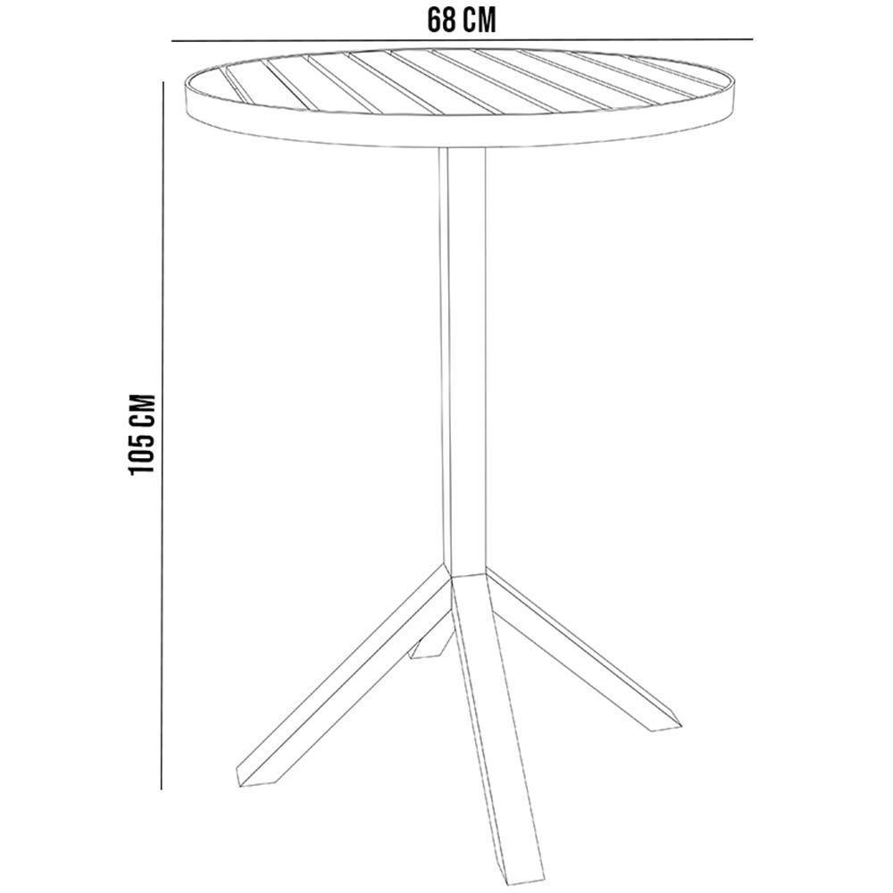 Mesa Bistrô Alta Para Área Gourmet Bar 105Cm Hani D04 Preto - 3