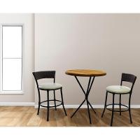 2 Banquetas Forts Baixa Ferro Fibra Preto Com Bistrô E Assento Branco - 2