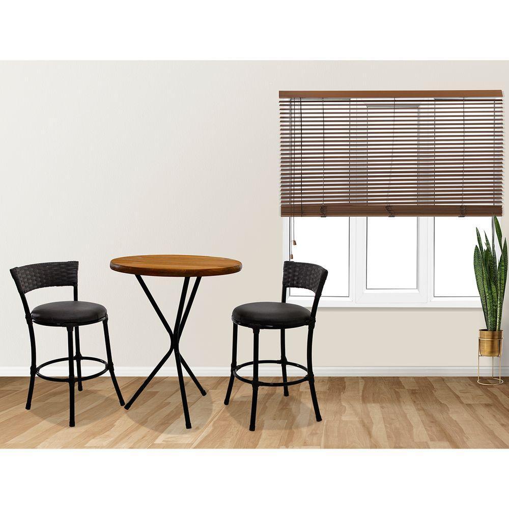 2 Banquetas Forts Baixa Fibra Ferro Com Bistrô Preto - 2