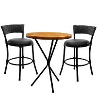 2 Banquetas Forts Baixa Fibra Ferro Com Bistrô Preto - 1