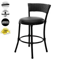 2 Banquetas Forts Baixa Fibra Preto Ferro Pintura Eeletrostática Com Bistrô - 5