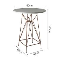 Jogo Mesa Bistrô Eames Eiffel Amêndoa 60Cm 2 Banquetas Preta Base Ferro Cobre - Cor: Marrom