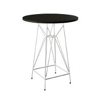 Jogo Mesa Bistrô Eames Eiffel Preta 60Cm 2 Banquetas Preta Base Ferro Branco - Cor: Preto - 6