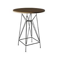 Jogo Mesa Bistrô Eames Eiffel Amêndoa 60Cm 2 Banquetas Preta Base Ferro Preto - Cor: Marrom