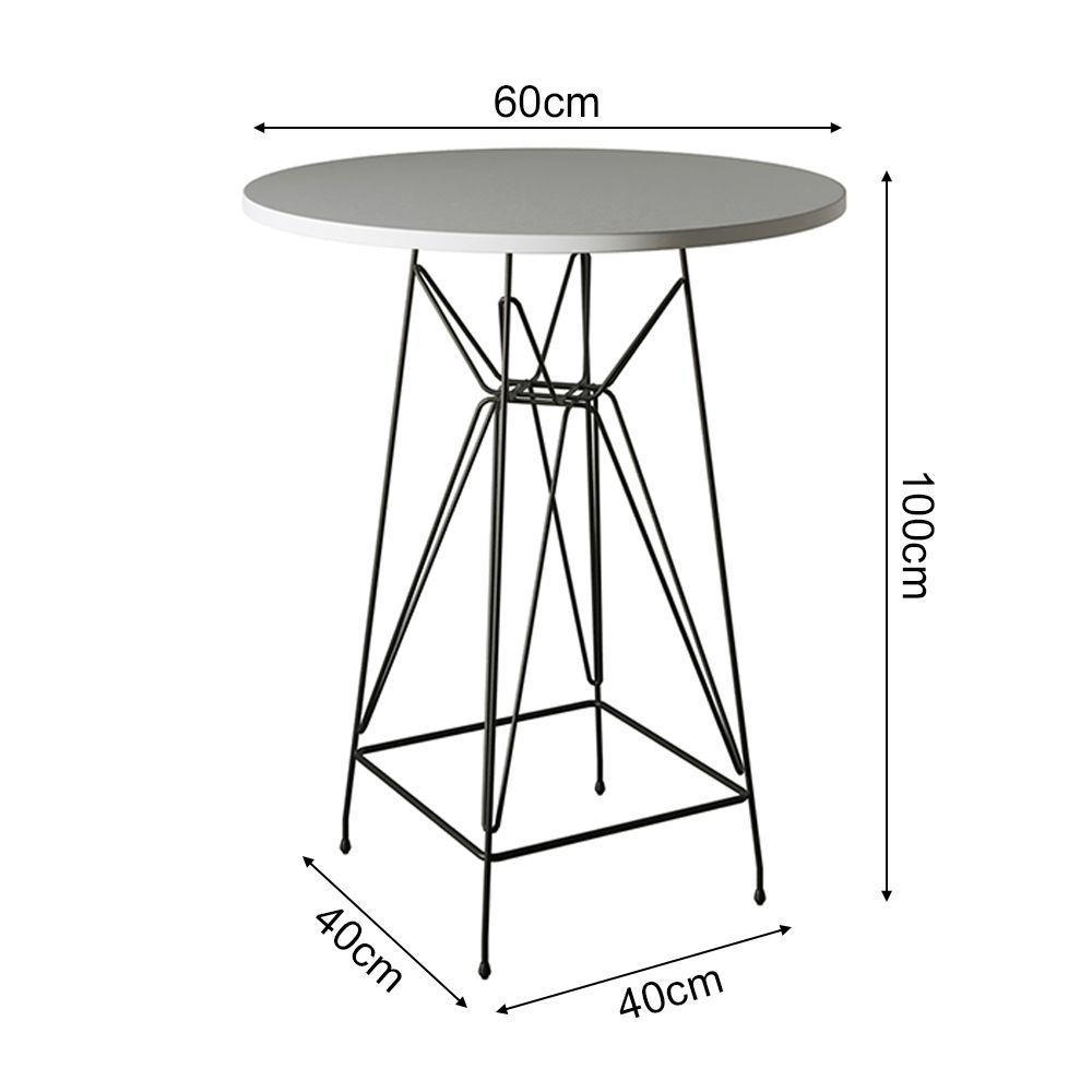 Mesa Bistrô Alta Eames Eiffel 60Cm Branca Base Ferro Preto - 2