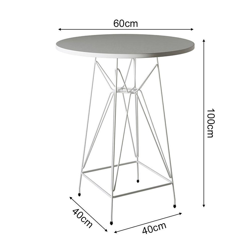 Jogo Mesa Bistrô Eames Branca 60Cm 3 Banquetas Vermelha Base Ferro Branco - Cor: Branco - 2