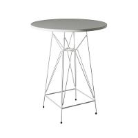 Jogo Mesa Bistrô Eames Branca 60Cm 3 Banquetas Branca Base Ferro Branco - Cor: Branco - 7