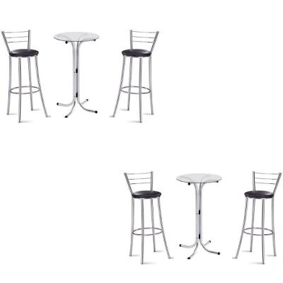 Kit 2 Bistros Com 4 Banquetas Cromadas-gatmagazine