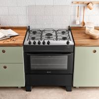 Fogão 5 Bocas Preto Com Mesa Inox Atlas Mônaco Top Bivolt - 2