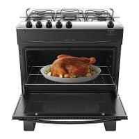 Fogão 5 Bocas Preto Com Mesa Inox Atlas Mônaco Top Bivolt - 5