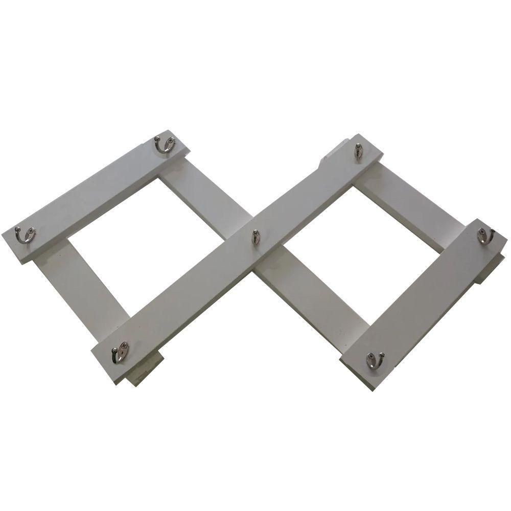 Cabideiro De Parede Sanfona Branco Em Mdf - 2