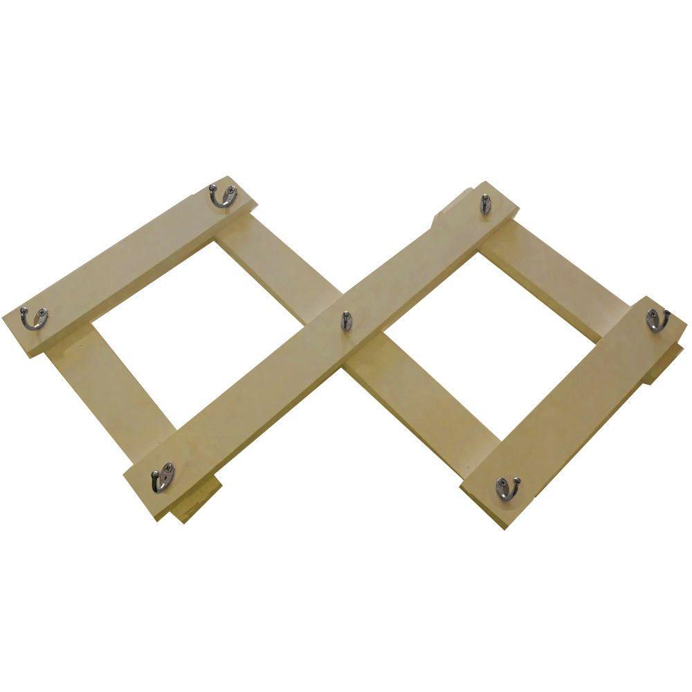 Cabideiro De Parede Sanfona Natural Em Mdf - 2