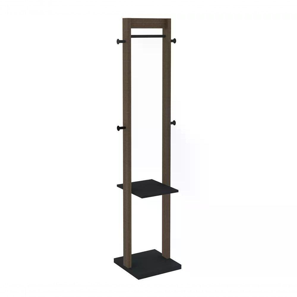 Cabideiro Mancebo De Chão Multiuso Az1019 Preto Nogal - 4