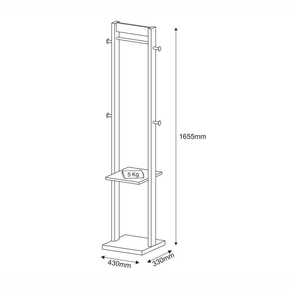 Cabideiro Mancebo De Chão Multiuso Az1019 Amendoa Branco Ame - 7