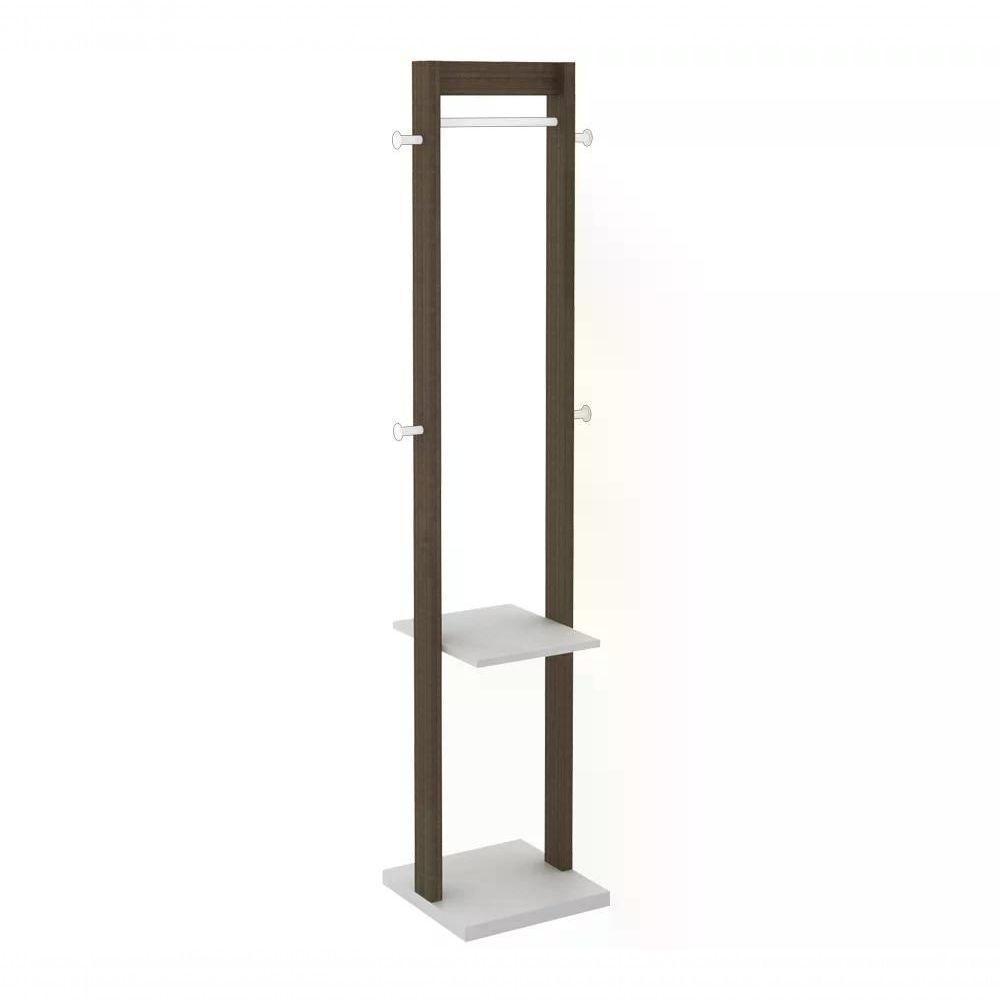 Cabideiro Mancebo De Chão Multiuso Az1019 Branco Nogal Branc - 5