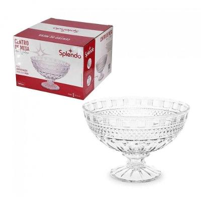 Centro De Mesa Com Pé Vidro Splendo 22Cm - Wellhome