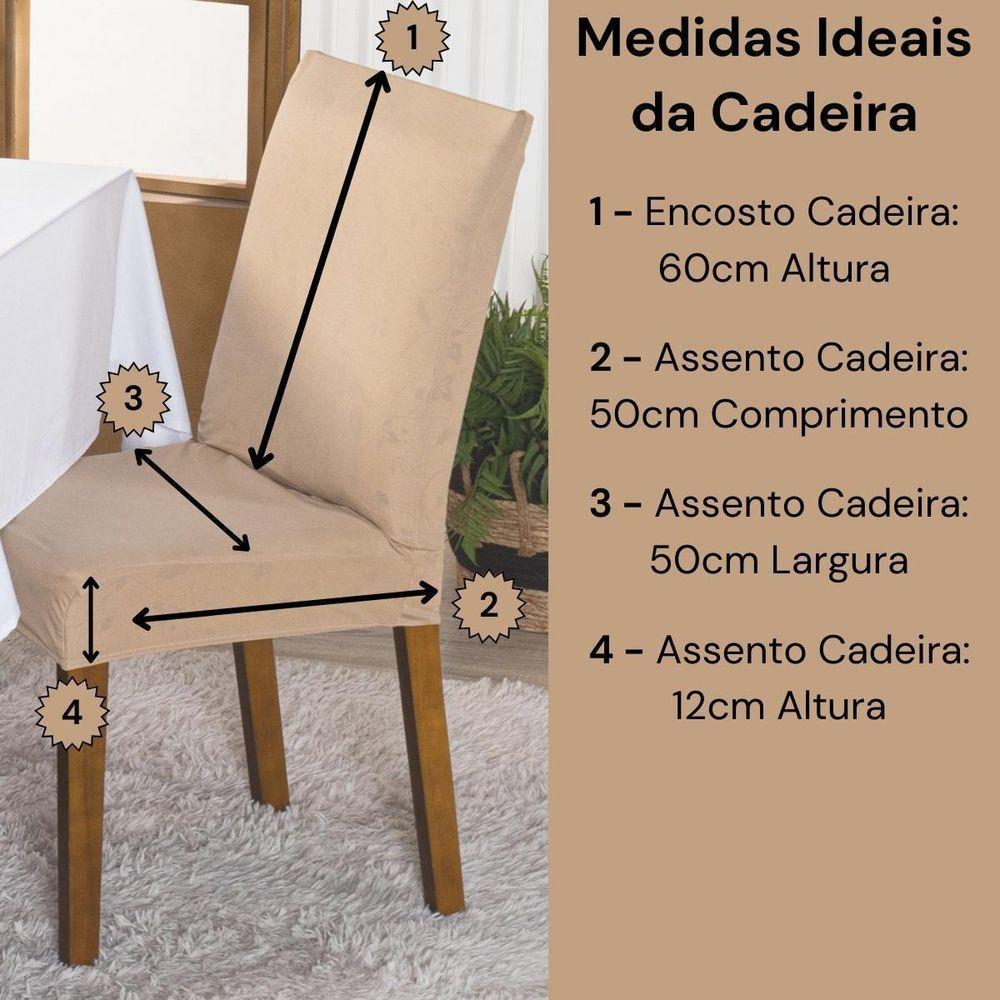 Kit Capas De Cadeira Jantar Lisa Ajustável c/ Elástico 10 pçs - Moderna Para Cozinha Malha Gel Bege - 3
