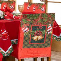 Capa De Cadeira Jantar Avulsa Estampada Natalina Ajustável c/ Elástico - Para Sinos - 3
