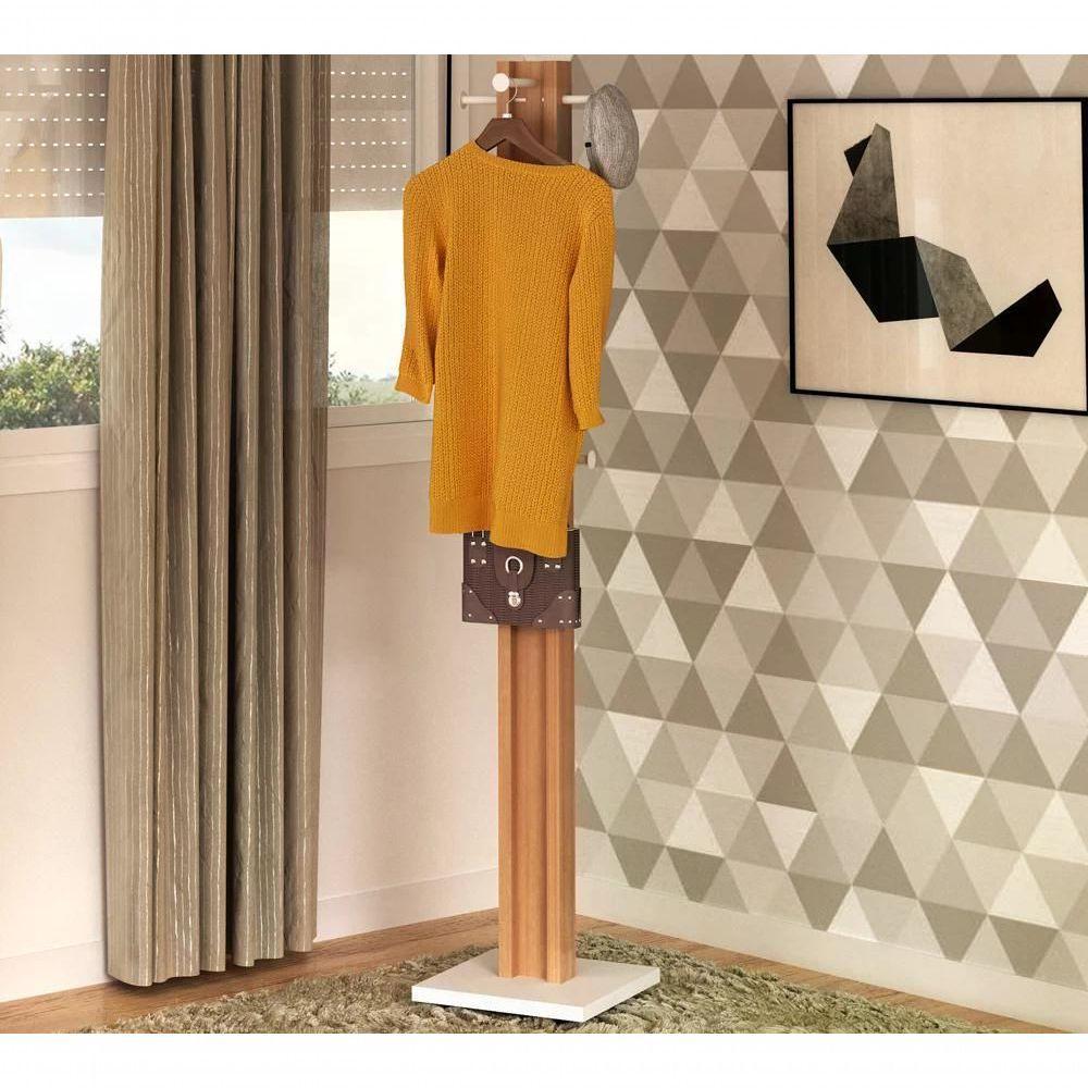 Cabideiro Mancebo De Chão Multiuso Az1018 Amendoa Branco Ame - 1