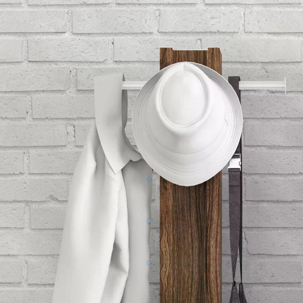 Cabideiro Mancebo De Chão Multiuso Az1018 Branco Nogal Branc - 6