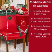 Kit Capas De Cadeira Jantar Estampadas Natalina Ajustável c/ Elástico 04 pçs - árvore De Natal