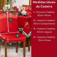 Kit De Capas De Cadeira Jantar Estampadas Natalina Ajustável c/ Elástico 04 pçs - Sinos - 3