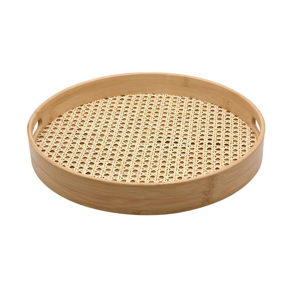 Bandeja De Bambu Oikos Com Palha 35cm Redonda - 1