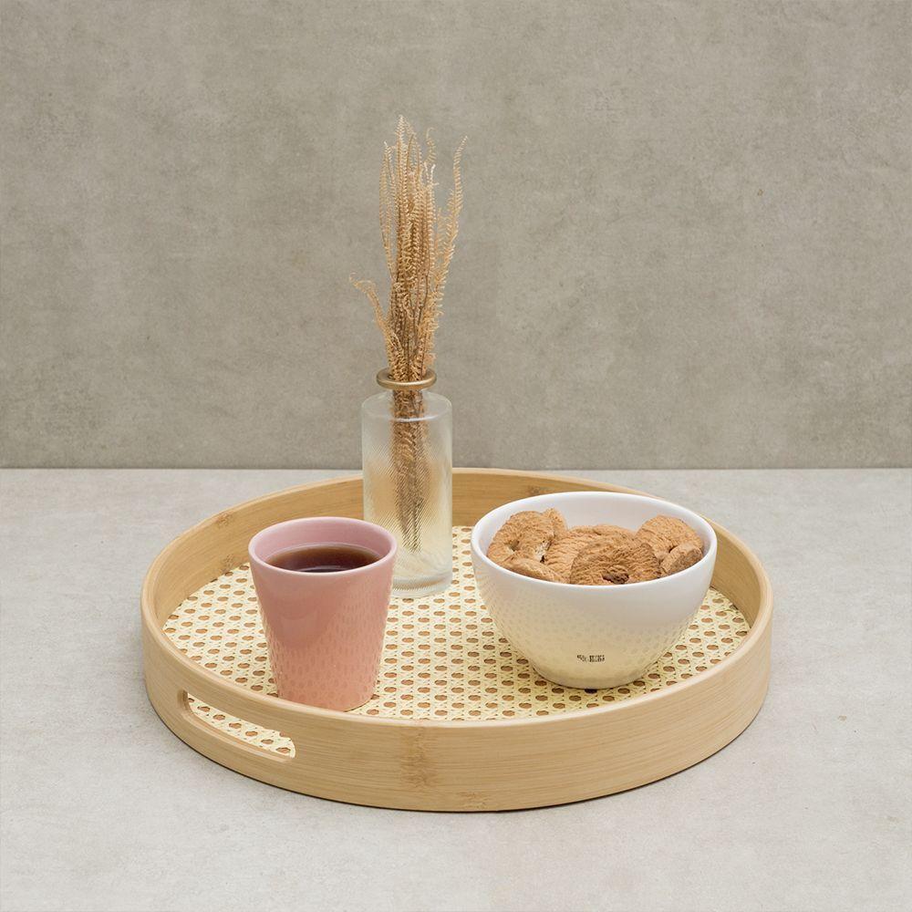 Bandeja De Bambu Oikos Com Palha 35cm Redonda - 4
