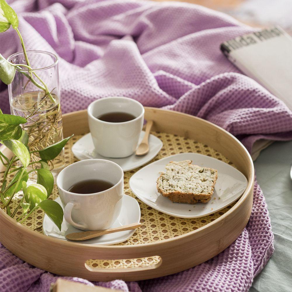 Bandeja De Bambu Oikos Com Palha 35cm Redonda - 5