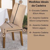 Kit Capas De Cadeira Jantar Lisa Ajustável c/ Elástico 04 pçs - Moderna Para Cozinha Malha Gel Bege