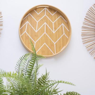 Bandeja De Bambu Oikos Estampada 35cm Redonda