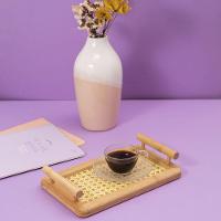 Bandeja De Bambu E Palha Oikos Com Alça 25cm Retangular - 10