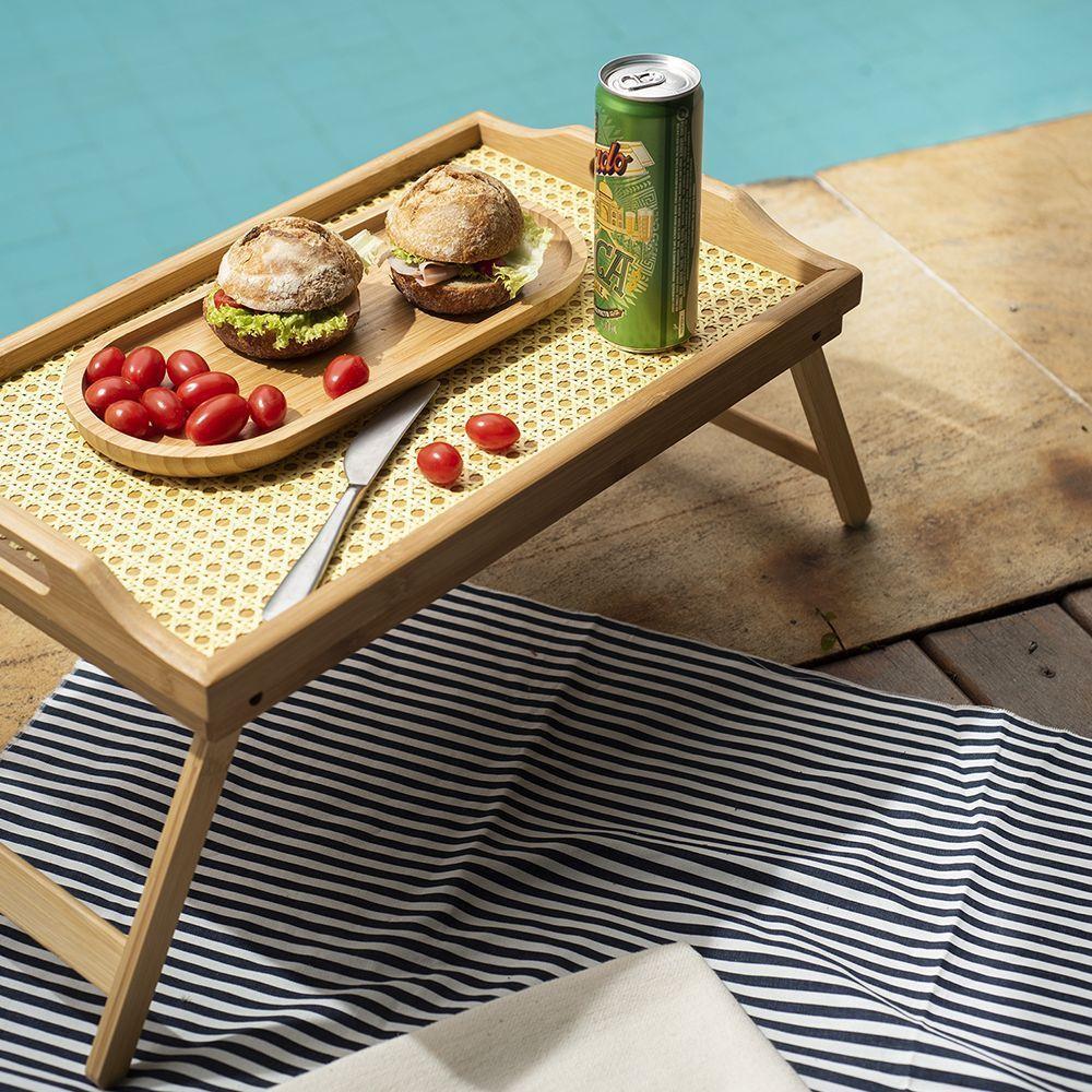 Bandeja De Bambu Oikos Com Pés Dobráveis 50cm Retangular - 2