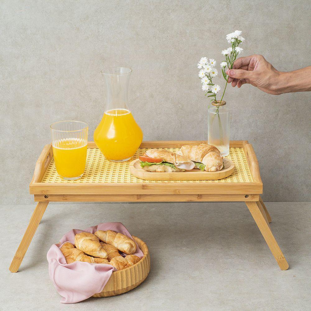 Bandeja De Bambu Oikos Com Pés Dobráveis 50cm Retangular - 3