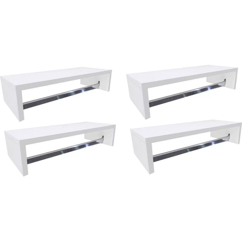 Kit 4 Cabideiros De Parede Branco - 1