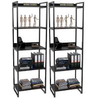 Kit 2 Estantes Com 5 Prateleiras Escritório 187x60cm Preto - 1