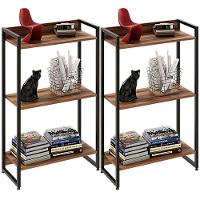 Kit 2 Estantes Escritório 3 Prateleiras 104x60cm Nogal - 1