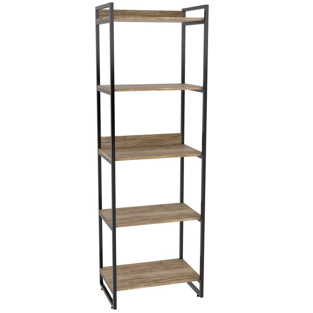 Kit 2 Estantes C/5 Prateleiras Escritório 187x60Cm Carvalho - 2