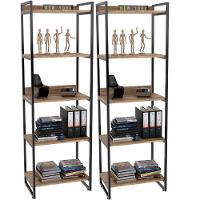 Kit 2 Estantes C/5 Prateleiras Escritório 187x60Cm Carvalho - 1